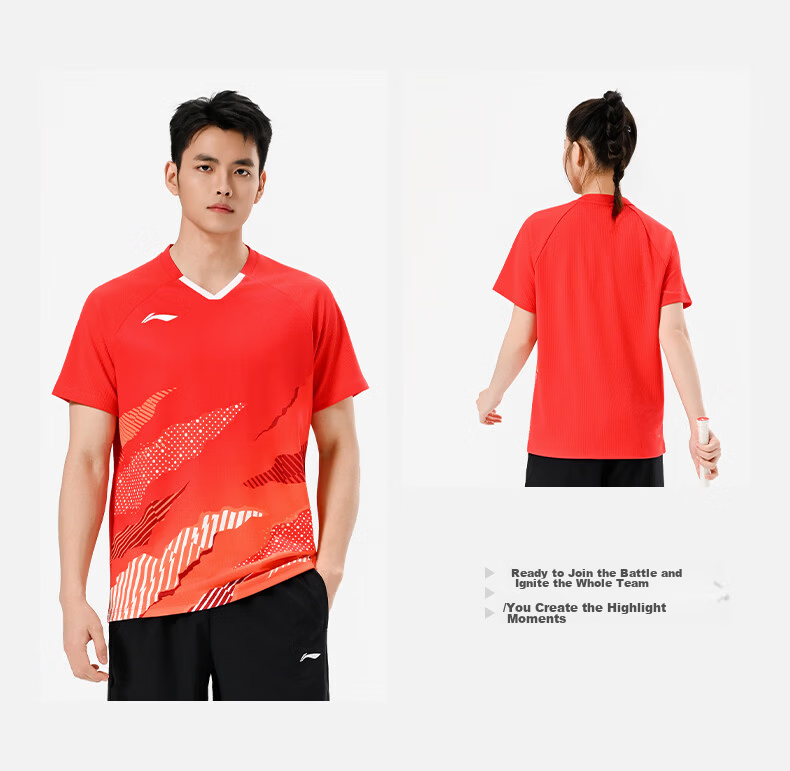 LI-NING Badminton Shirt Unisex International Star Series Short Sleeve Competition T-Shirt Sportswear White XL 13