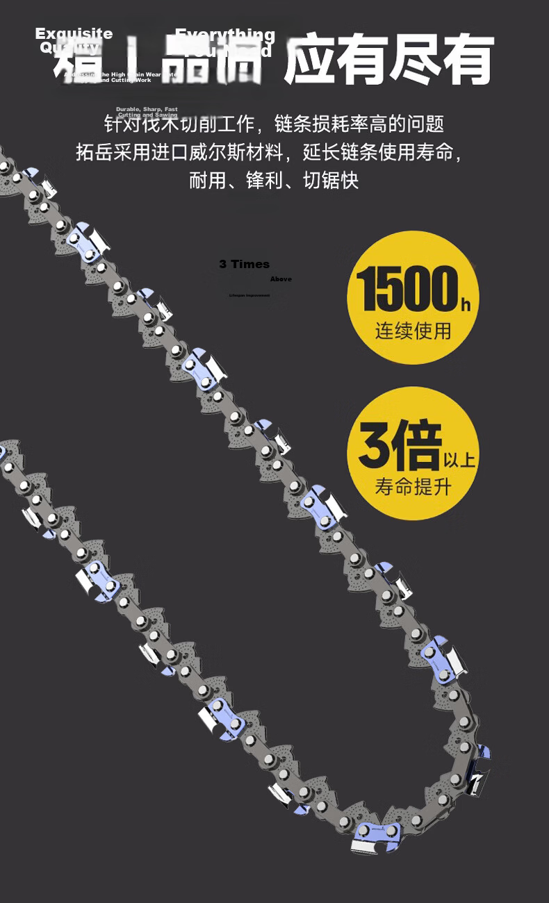 No.1 Factory 16-Inch 29-Tooth Chainsaw Chain Gasoline Saw Chain Electric Chainsaw Accessories Original Imported Right-Angle Chain 59 Links 13