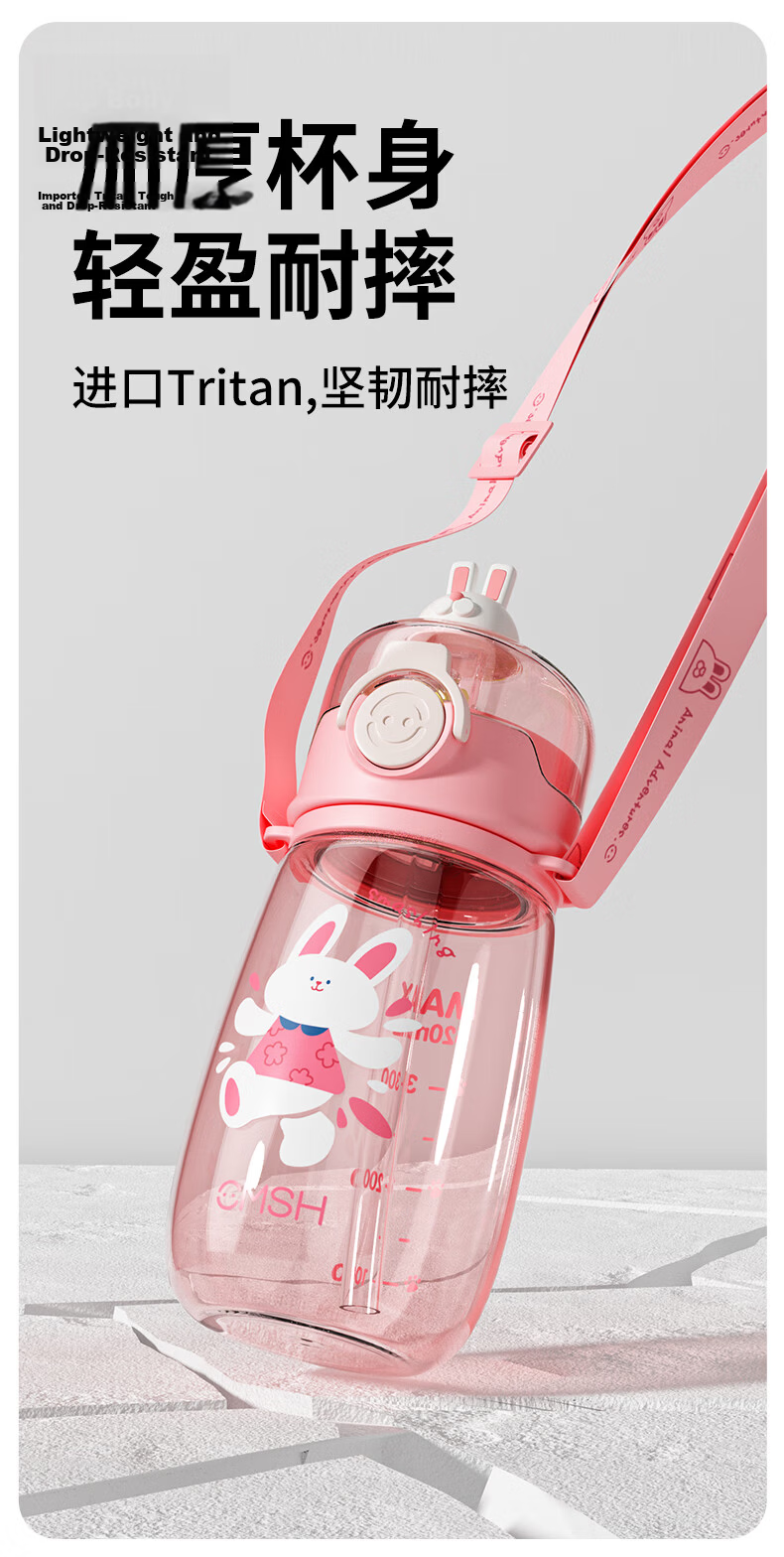 COOKSS Kids Straw Cup Baby Direct Drinking Cup PPSU High Temperature Resistant Water Bottle for Elementary School Summer Use 3