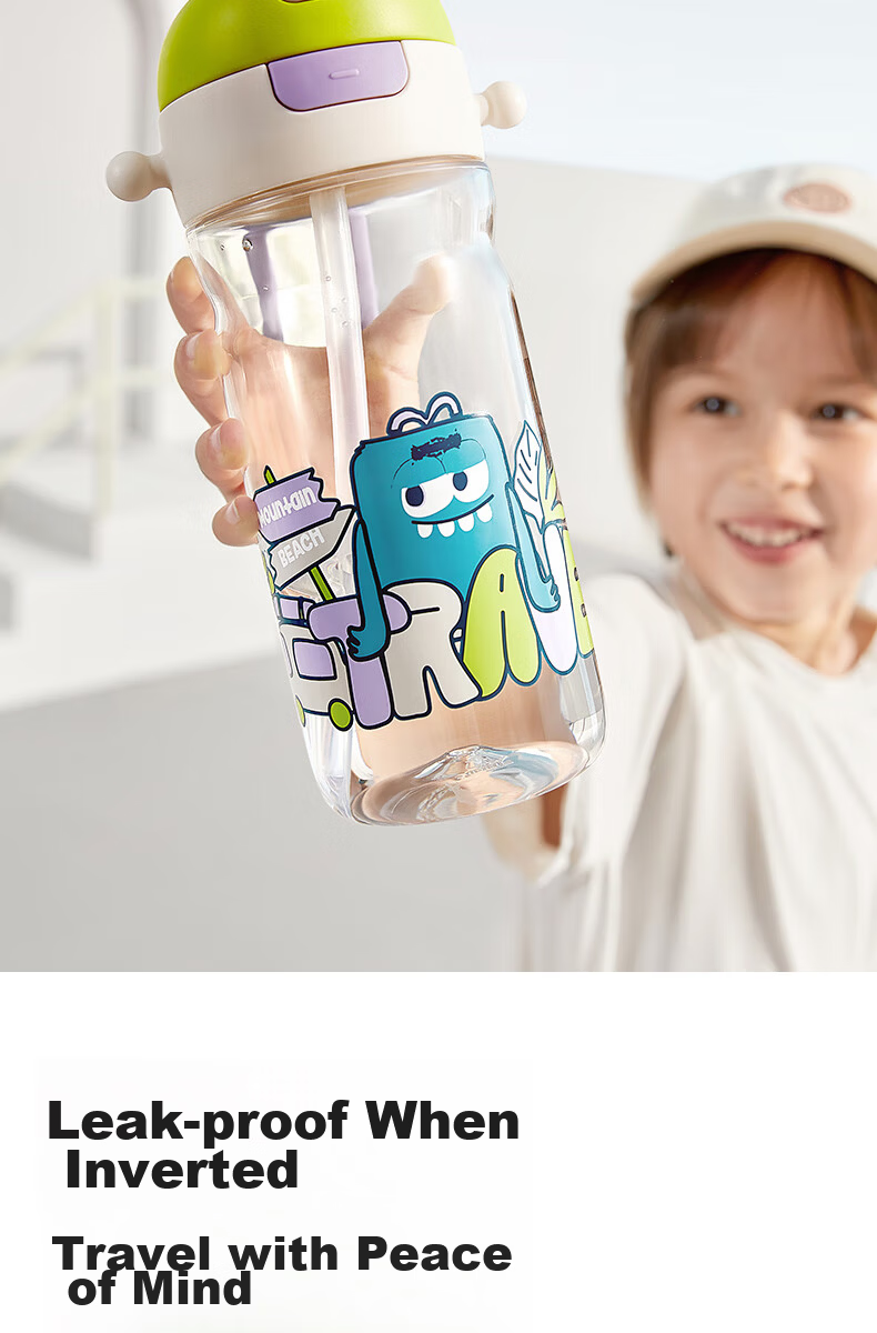 Babycare Children's 2-in-1 Dual-Use Outdoor Sports Water Bottle Tritan 600mL for Ages 3+ School Use 11