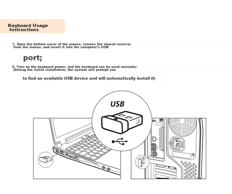 Founder W6272 Dual-Mode Silent Rechargeable Wireless Keyboard and Mouse Set Cute Mini Portable Wireless Combo for Laptop and Desktop Office Home Milk Tea Color 20