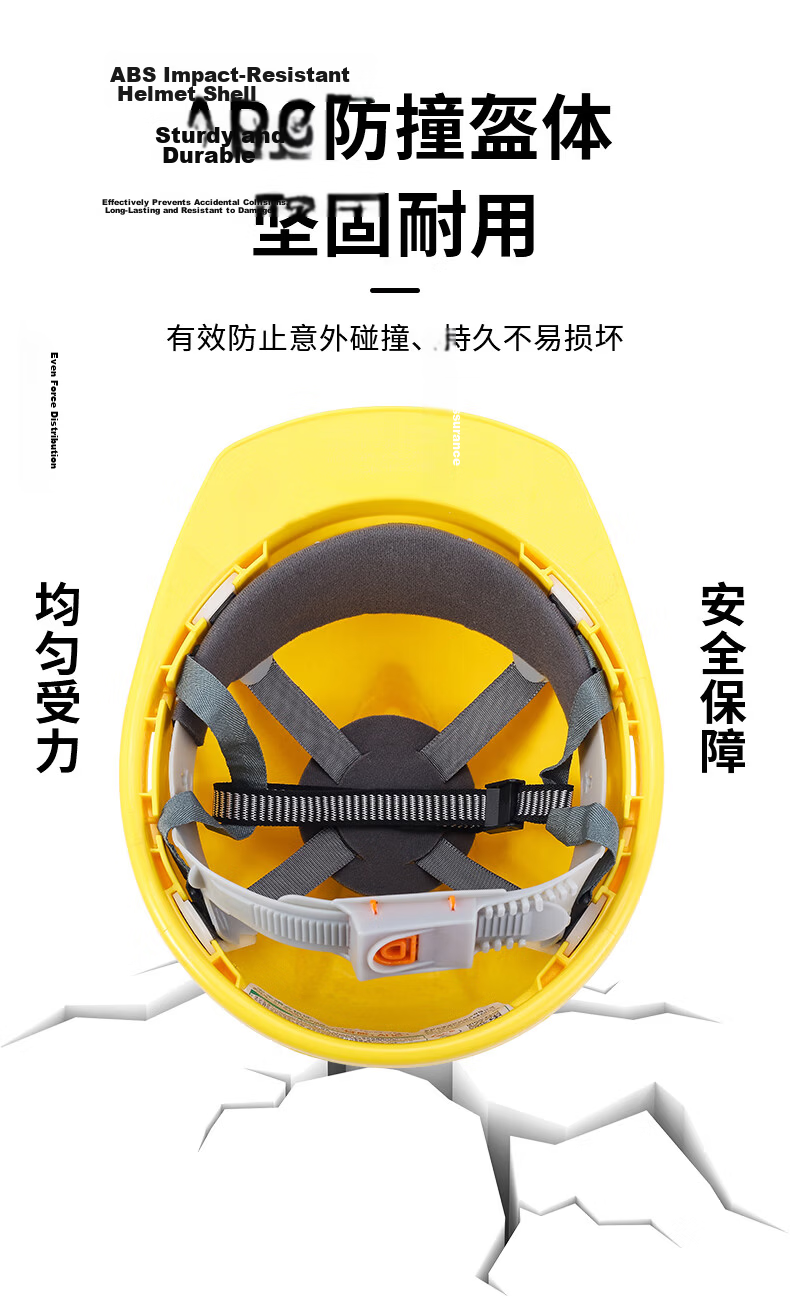 Zhuante Safety Helmet Construction Site Work Helmet National Standard Thickened Lining Safety Production Workshop Engineering Hat V-Type National Standard Thickened Breathable Yellow (Jingcang Deliver 8