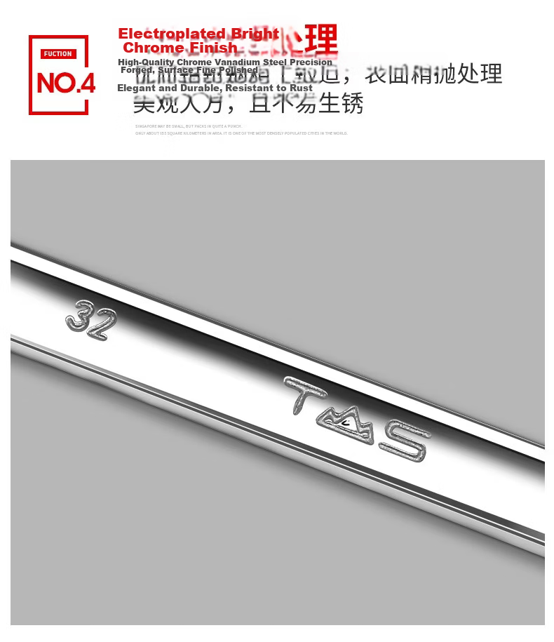 TS Dual-Use Wrench Industrial Grade Open-End and Box Wrench Auto Repair Tool 46mm Dual-Use Wrench 7