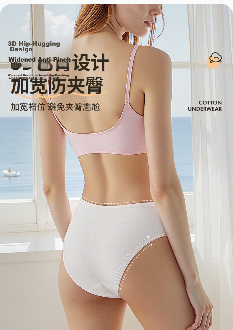 Baicaoyuan Disposable Cotton Women's Sterilized Maternity Postpartum Menstrual Period Wash-Free Daily Use Travel 5-Pack XXL Underwear 10