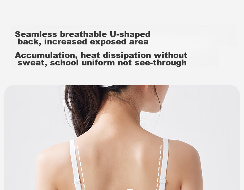Miiow Lightweight Seamless Back Beauty Girl Sports Shockproof Bra for Middle and High School Students Development Stage Girls Camisole 18
