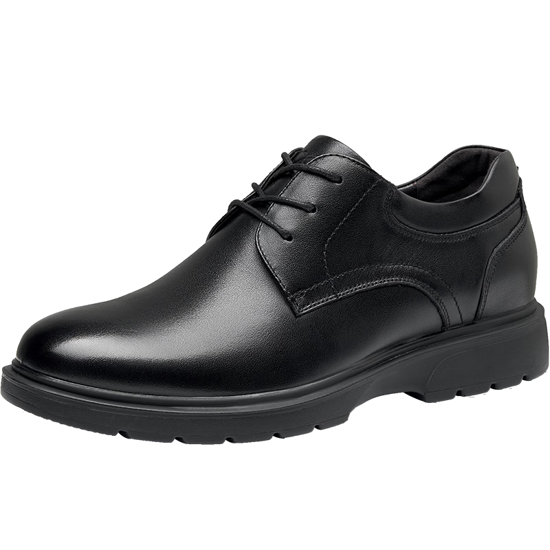 HLA Men's Formal Leather Dress Shoes Business Height Increasing Derby HAAPXM1EBH081 Black Size 40