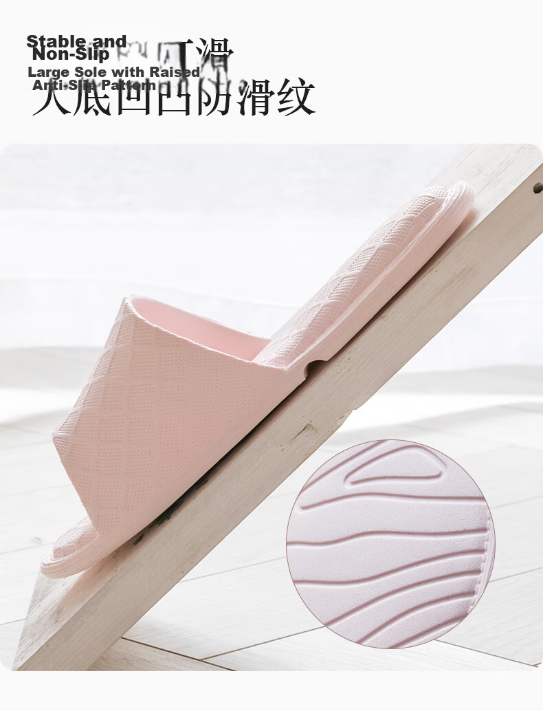 GUOLUOFEI Foldable Portable Ultra-Light Travel Slippers Hotel Summer Bathroom Slippers for Women and Men Pink Size 36-37 4