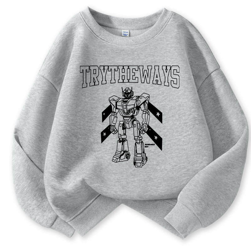 Jeanswest Boys' Sweatshirt Spring and Autumn 2026 Long Sleeve Kids' Crew Neck Top Trendy Boys' Clothing