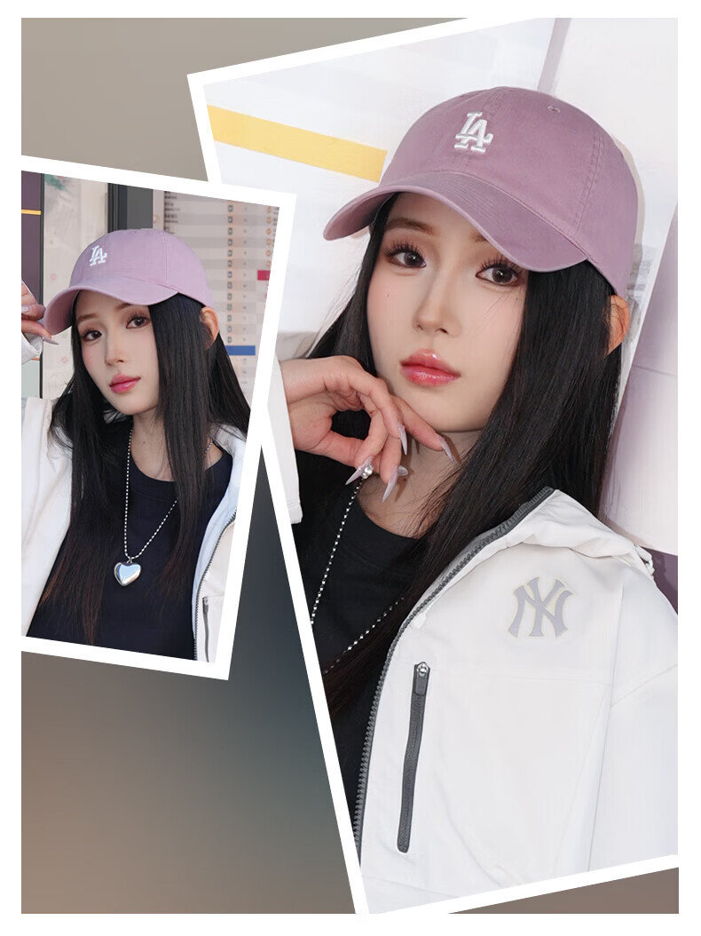 MLB Baseball Cap for Men And Women, Couples' Soft Top Visor Hat, Casual Sports Cap for All Seasons, 3ACP7701N-50BGS 32