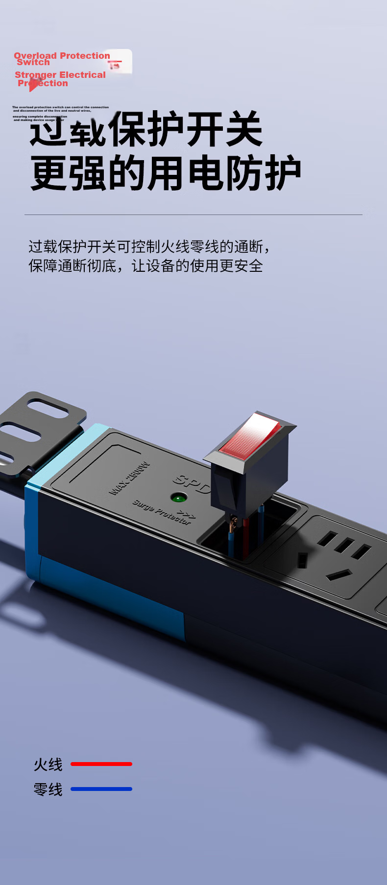 International Electric PDU Power Strip Cabinet Desktop Gaming Power Strip Under Desk Wired Socket Power Board 8-Outlet Wireless One-Key Power Off Black 5