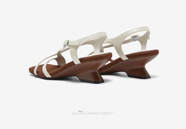 Basto 26 Summer Rome Sandals Fashion Trendy Chunky Heel Women's Shoes F5028BL6 Beige 40 13