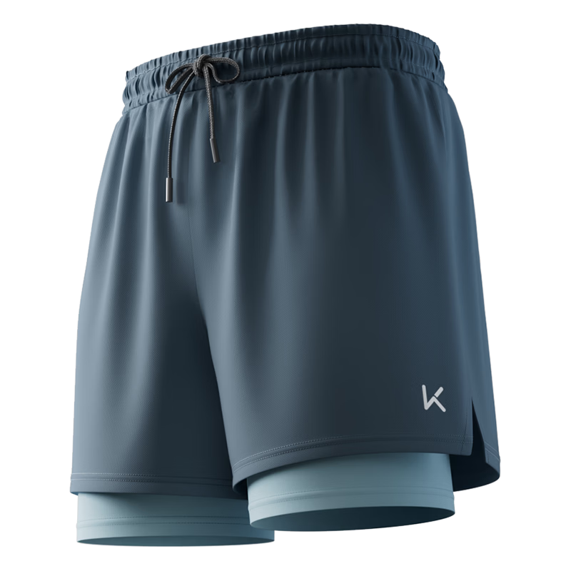 Keep Men's Swim Trunks, Anti-Embarrassment Double-Layer Loose Swimming Shorts, Quick-Drying Beach Hot Spring Equipment, 192 Black-Gray, XXL