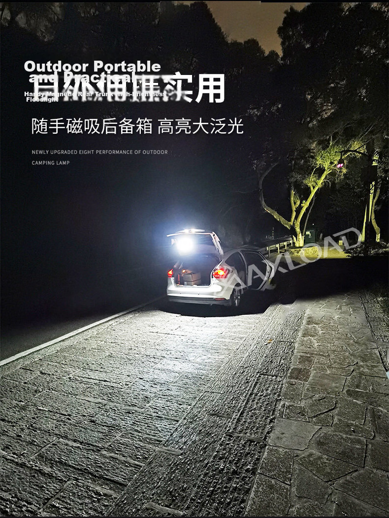 MAX LOAD LED Camping Tent Light Magnetic Hook Night Market Lamp Emergency Household Lighting Portable Outdoor Hanging Lamp 6