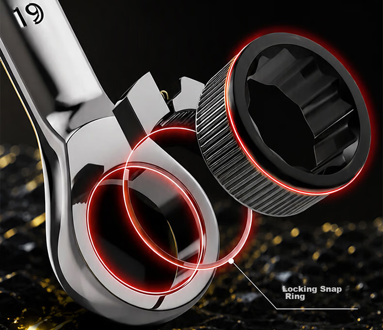 Kuanteng Industrial Grade X-Handle Ratchet Quick Wrench Dual-Use Extended Open-End Ratchet Wrench Bi-Directional Spline Ratchet Wrench 6