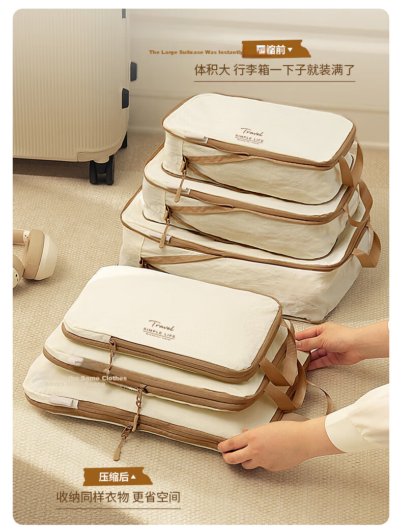 Baicaoyuan Travel Storage Bags Luggage Organizer Underwear Clothes Packing Bags for Travel Business Trip M Size 2 Pieces 33