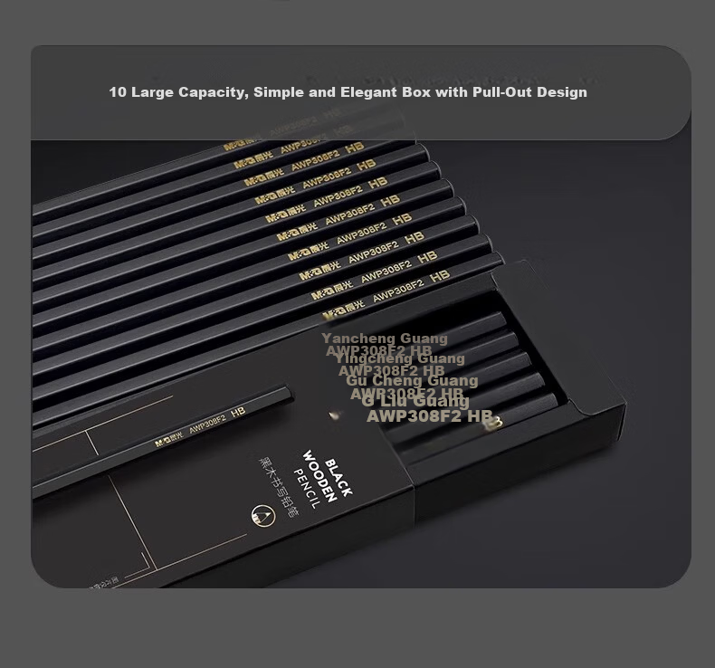M&G Wooden 2B Black Hexagonal Pencils, Pack of 10 10