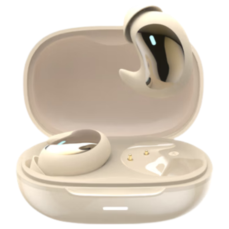 K W931 Sleep Headphones Bluetooth Wireless Noise Cancelling Soundproof Sleep Aid Side Sleeping Semi In-Ear White Noise Sleep Headphones Mini Invisible Earplugs Beige