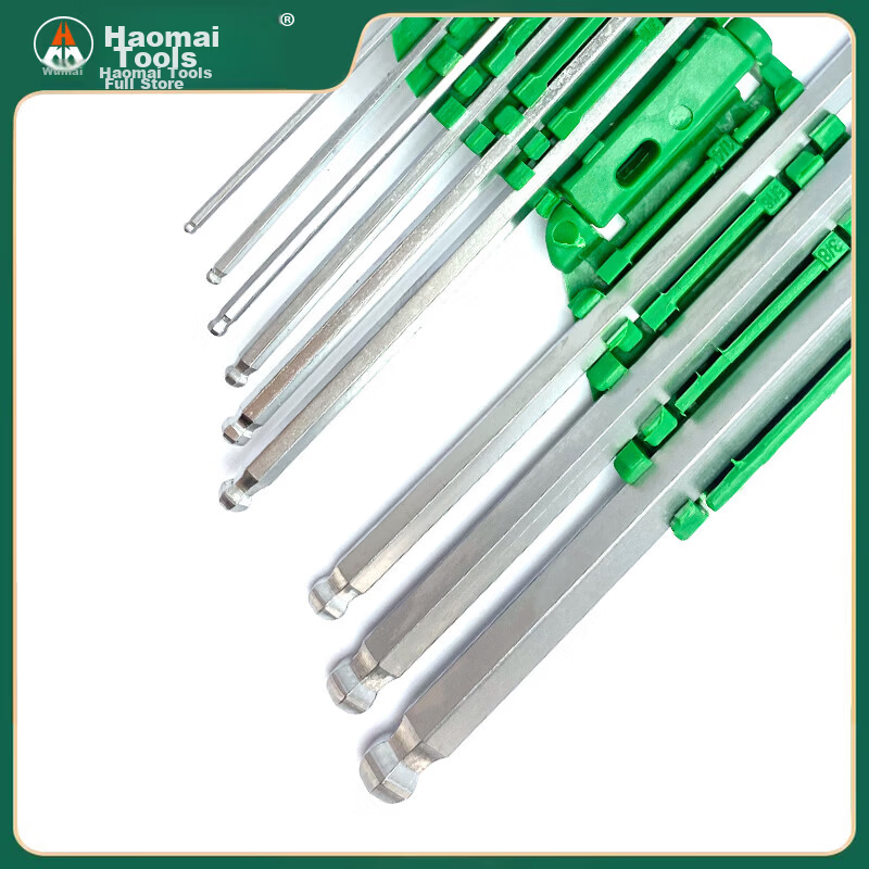 Haomai Imperial Hex Ball End Allen Wrench Set Hexagonal Hex Key Combination 9-Piece HM-238839 3