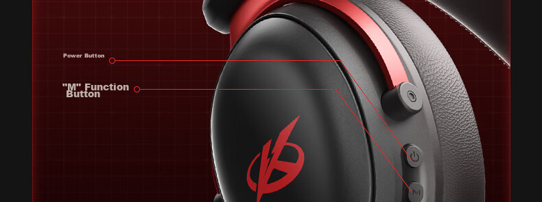 IKF V11 Pro 7.1 Quad-Mode Wireless Gaming Headset Over-Ear 7.1 Surround Sound Bluetooth Wired Esports Delta FPS Valorant Positioning Cranberry Red 86