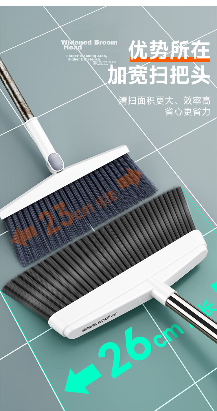 Jiabangshu 40cm Soft Rubber Magic Broom Floor Scraper Water Squeegee Bathroom Floor Water Remover Magic Mop Cleaning Tool 8
