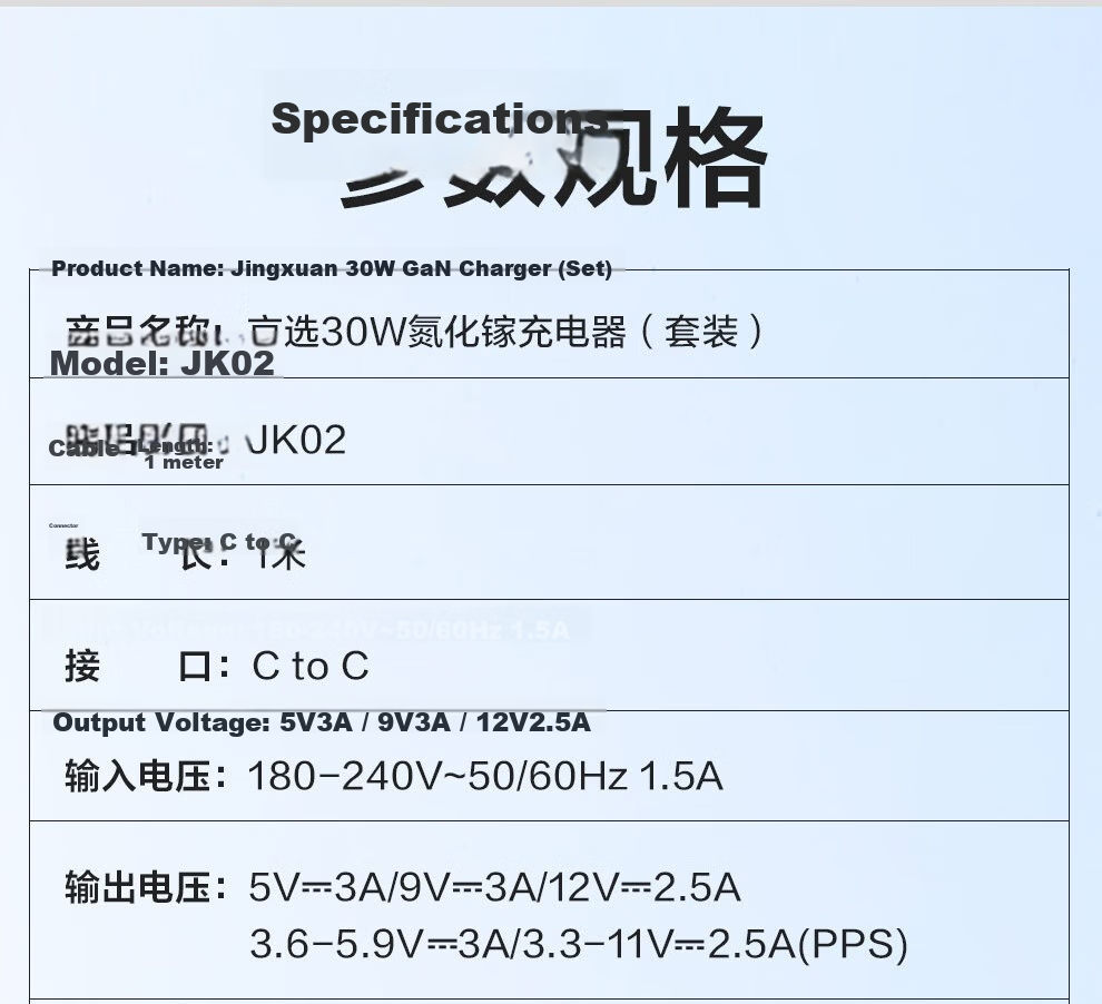 Jingxuan JINGDONG, Own Brand 65W Gallium Nitride Charger, Apple Charging Head with Multiple Ports, Compatible with PD45W/30W, Suitable for IPhone15/16, Huawei, Xiaomi, Includes Data Cable 1 Meter 18