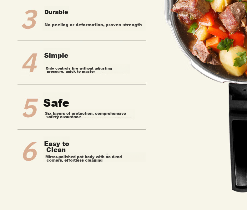 LINKFAIR 6L Stainless Steel Explosion-Proof Pressure Cooker for Home Use Compatible with Gas and Induction Cookers [JD Exclusive] 3