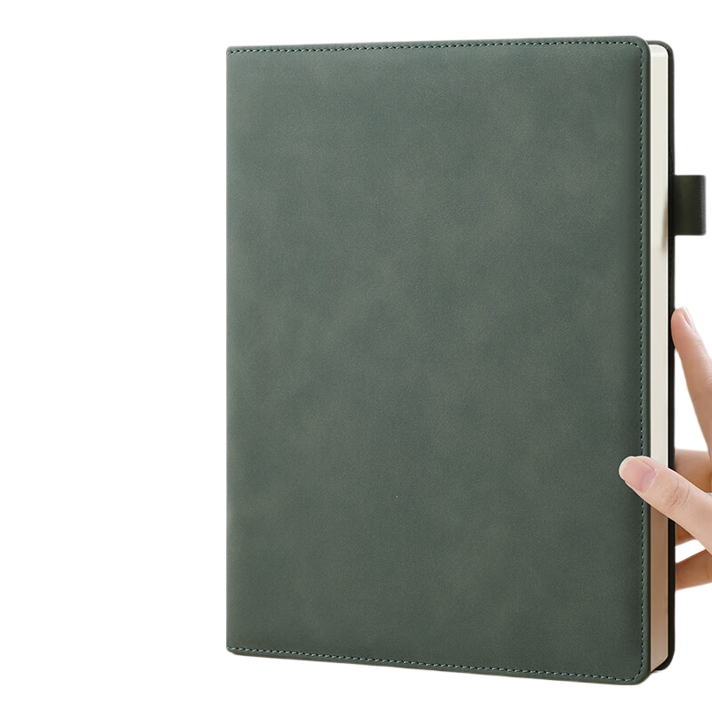 Faramon Notebook A4 Thick Journal Business Lambskin Vintage Notebook Work Diary Meeting Minutes Book Office Stationery Customizable Gree