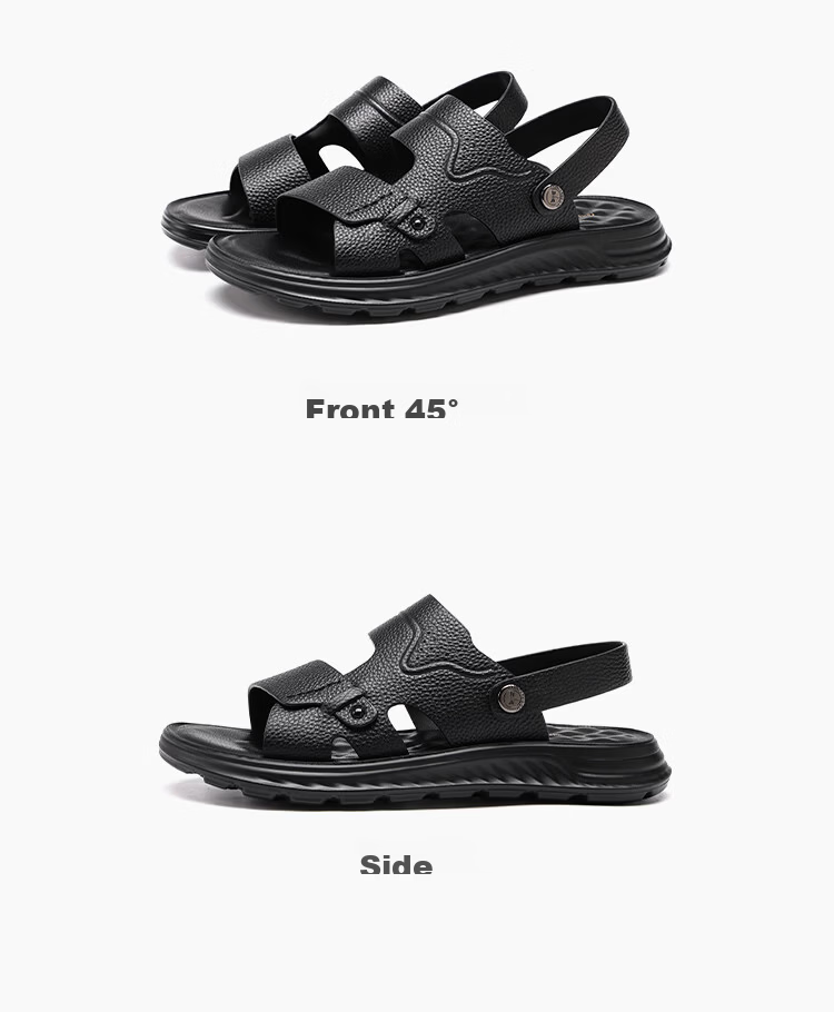Red Dragonfly Men's Soft Sole Cowhide Casual Beach Shoes Outdoor Dual-Wear Lightweight Business Sandals WTT260922 Brown Size 42 10