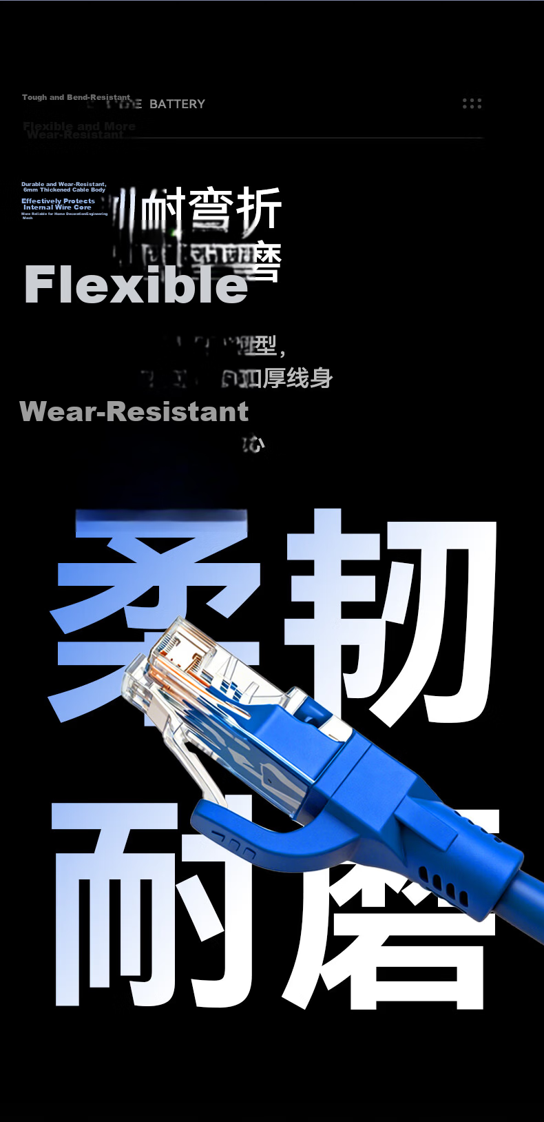 PHILIPS CAT6 Ethernet Cable 2m Gigabit Network Patch Cord Structured Wiring Broadband Router Connection Cable 9