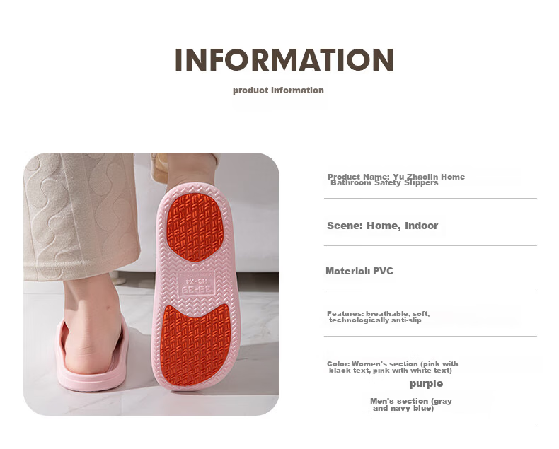 Yuzhaolin Maternity and Elderly Non-Slip Slippers Women's Summer Bathroom Extra Large Size Men's Sandals YG005 5