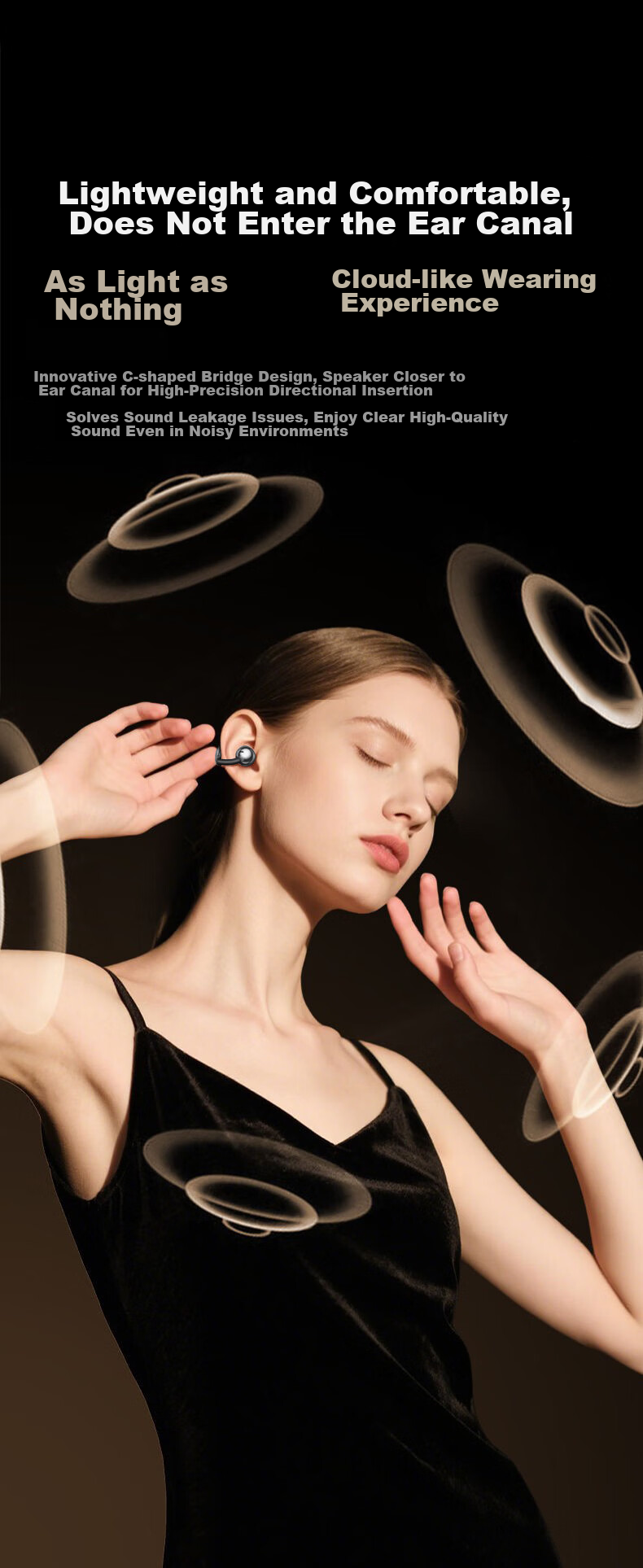 GFFOCUS 2026 Latest Exclusive Waterdrop Bone Conduction Bluetooth Ear Clip Wireless Sports Sweatproof Long Battery Life Earphones for Apple Huawei 13
