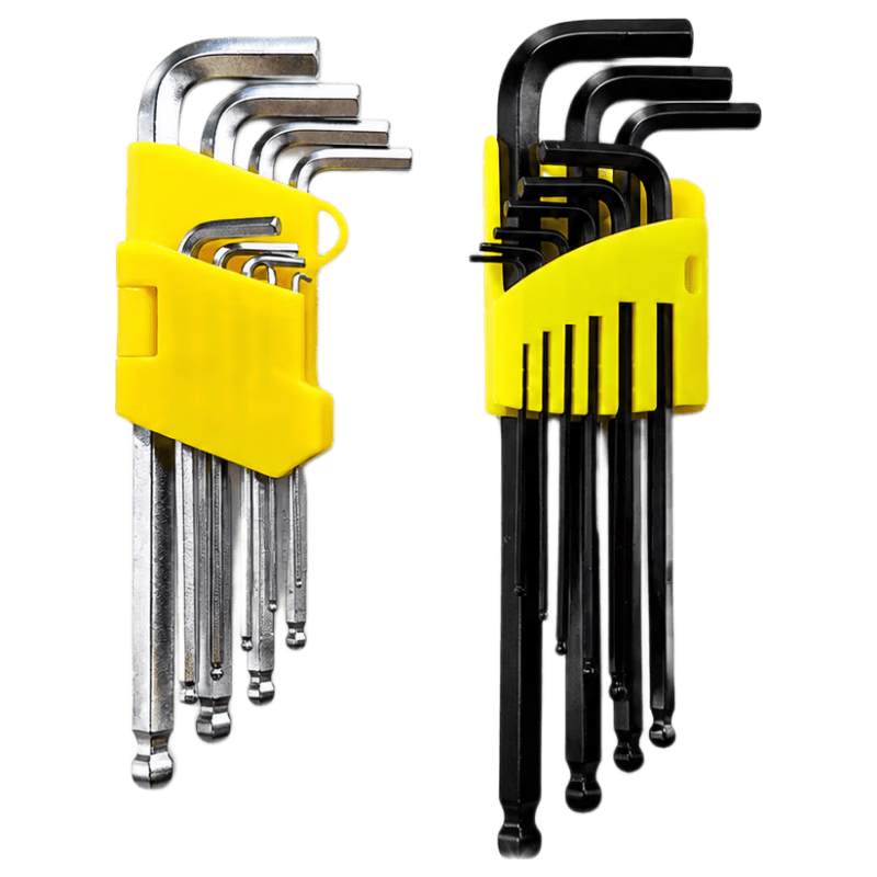 Bohuida Black Ball-End Hex Key Wrench 9PC Set Household Universal High-Strength Extended Hex Screwdriver Torque Wrench
