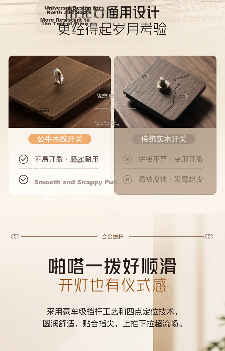 BULL Retro Switch Socket, Acrylic Ultra-Thin Panel, Three-Hole 16A Air Conditioner Socket, G70Z104 Walnut Color 17