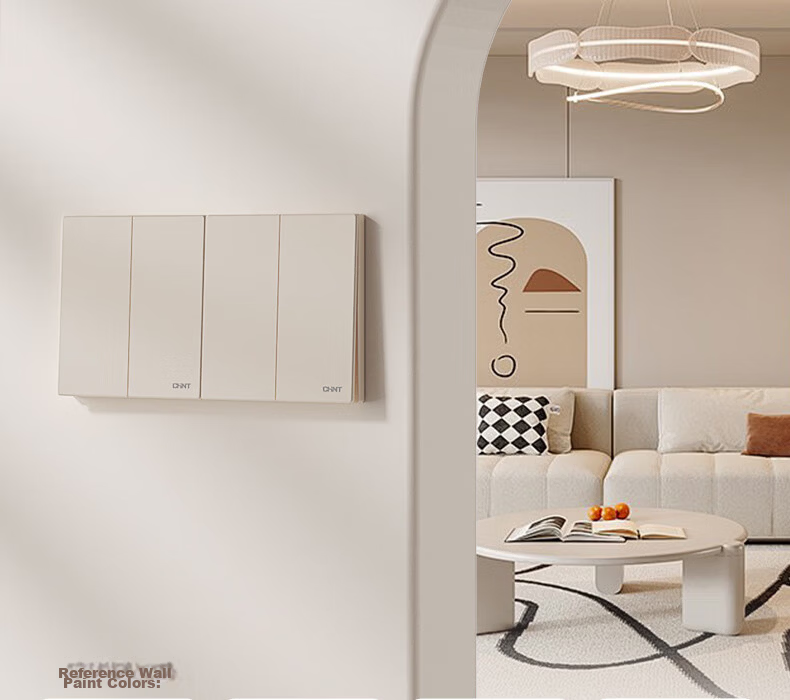 CHNT Switch Socket No-Paint Cream Style Large Panel Concealed Socket X1M Three-Hole 16A Socket Cheese Yellow 16