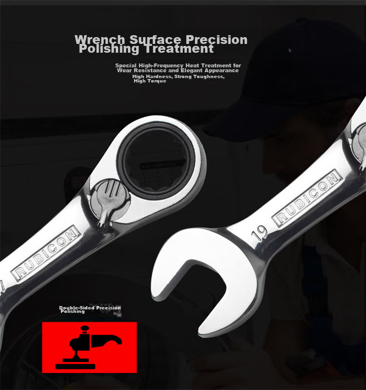 RUBICON Ratchet Wrench Double-Ended Multi-Functional Universal Wrench Bathroom Faucet Special RRW-11S 2