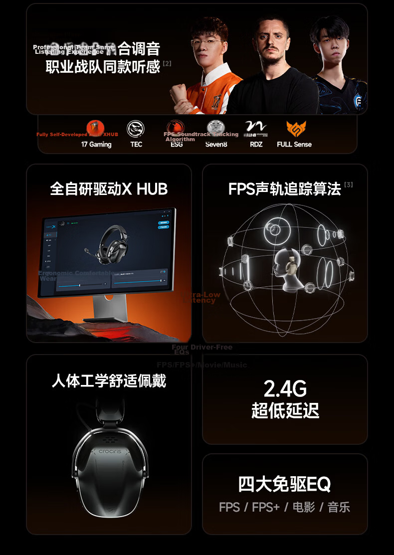 Siberia T7 [Peter Ho Endorsed] Quad-Mode Gaming Headset Bluetooth Wireless Over-Ear Esports Delta FPS Sound Positioning Triple Chamber + Dual Voice Online + NPU Noise Cancellation 6