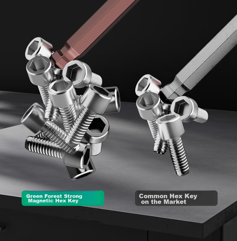 GREENER Hex Key Wrench Set High Hardness Strong Magnetic 6-Point Screwdriver Universal Hex Wrench Extended Star Hex Key 14