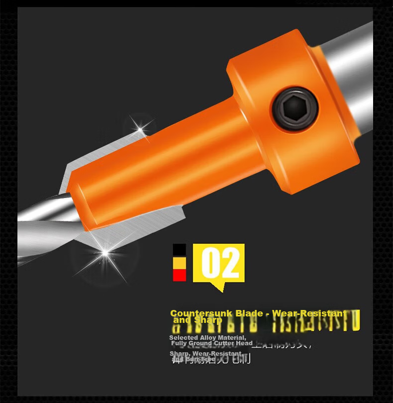 Yanran Woodworking Limited Depth Countersink Drill Bit Expansion Pilot Drill Bit [8*3.2mm] + 1pc 3.2mm Center Drill 8