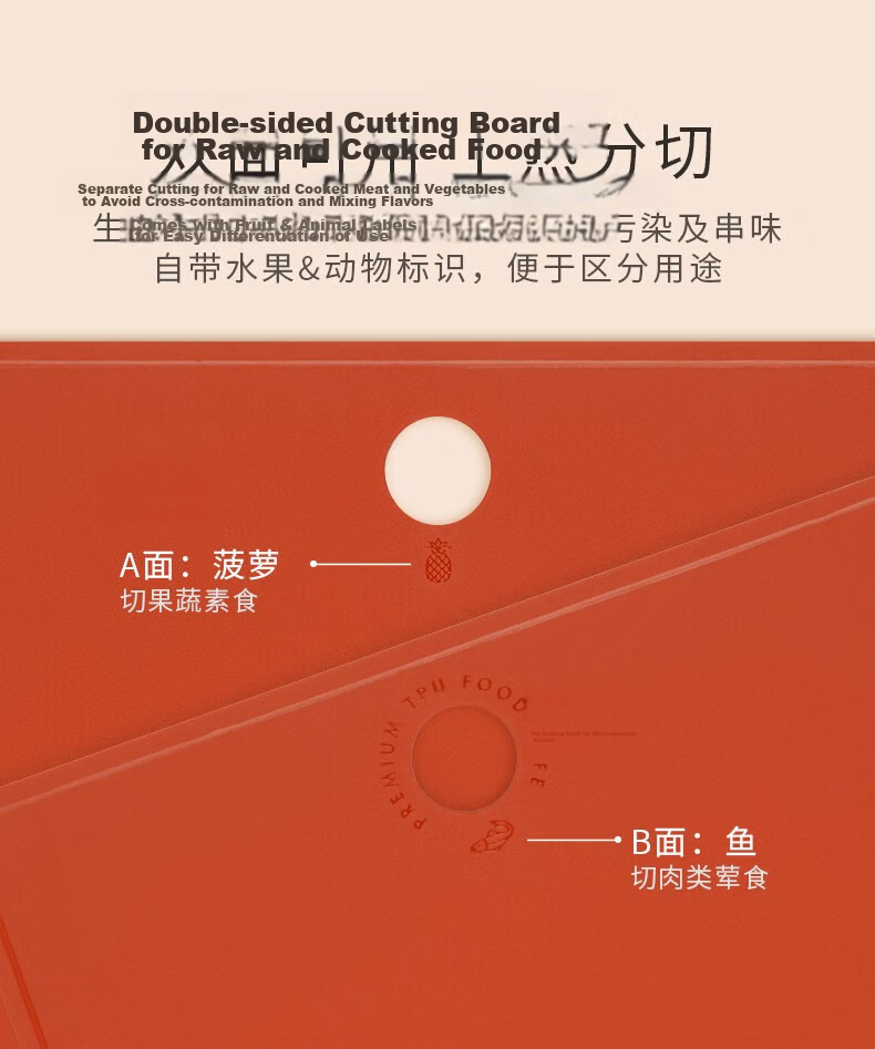 ZWILLING Antibacterial and Mildew-Resistant TPU Cutting Board Double-Sided Chopping Board for Home Use with 99.9% Antibacterial Rate 2
