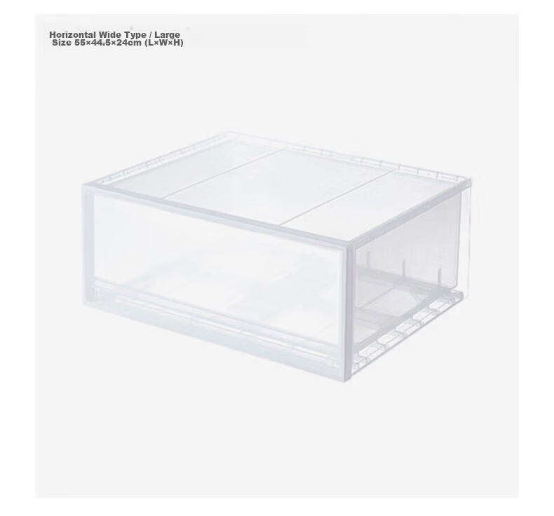 MUJI Polypropylene Storage Box Drawer Type Horizontal Large Semi-Transparent 3
