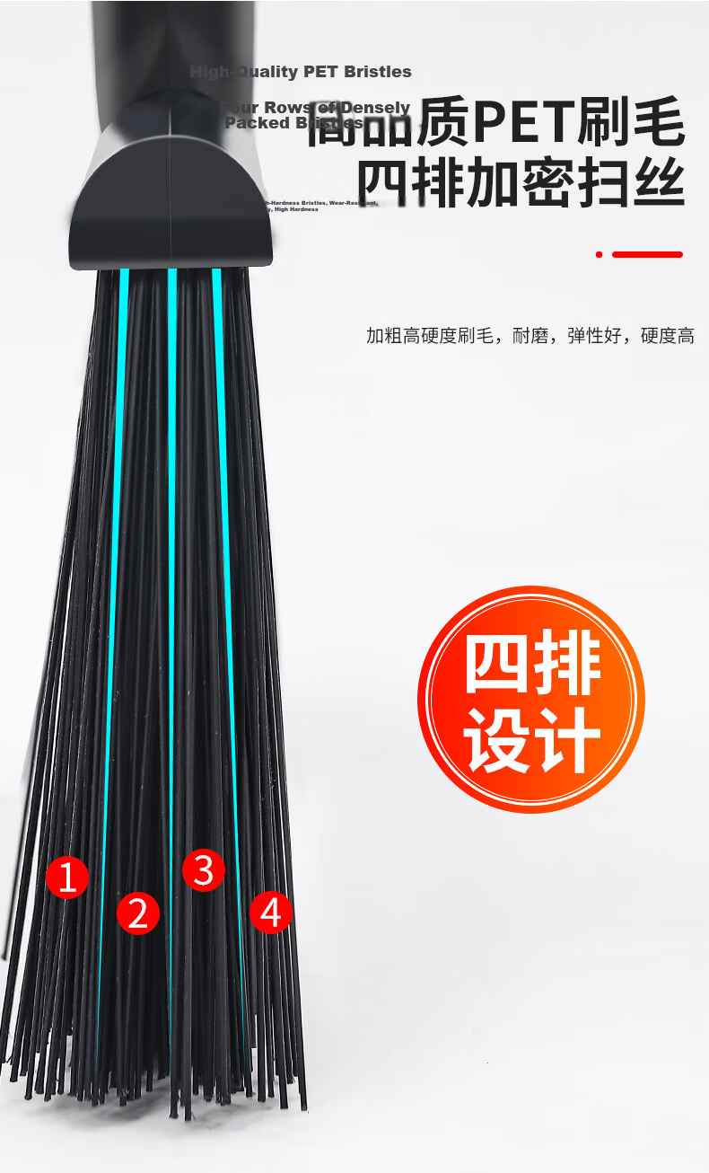Sulida Magic Broom and Water Scraper Dual-Use Mop with Silicone Floor Scraper for Bathroom 48cm with Mop Cloth 6