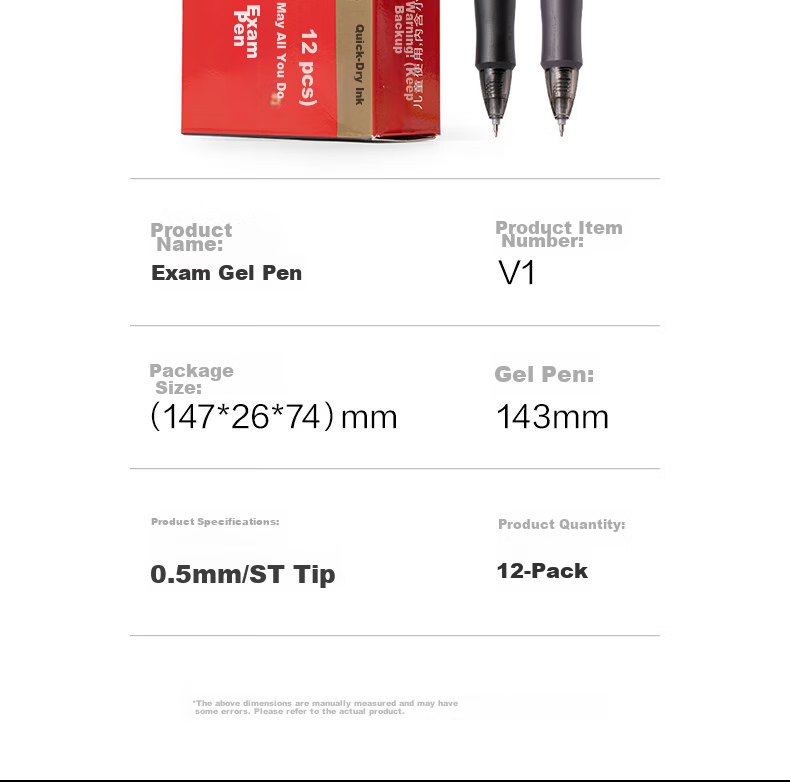 Deli Quick-Drying Gel Pen, 0.5mm, Pull-Off Cap, Full Needle Tube, Carbon Black Ink, Student Signature Pen, Exam Pen, 12 Pens/box V70 16