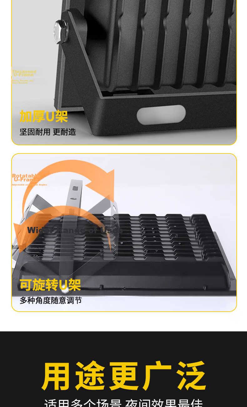 Thermarest LED Floodlight Outdoor Lighting Super Bright Spotlight Worksite Stadium Portable Wired 220V Plug-in Work Light 13