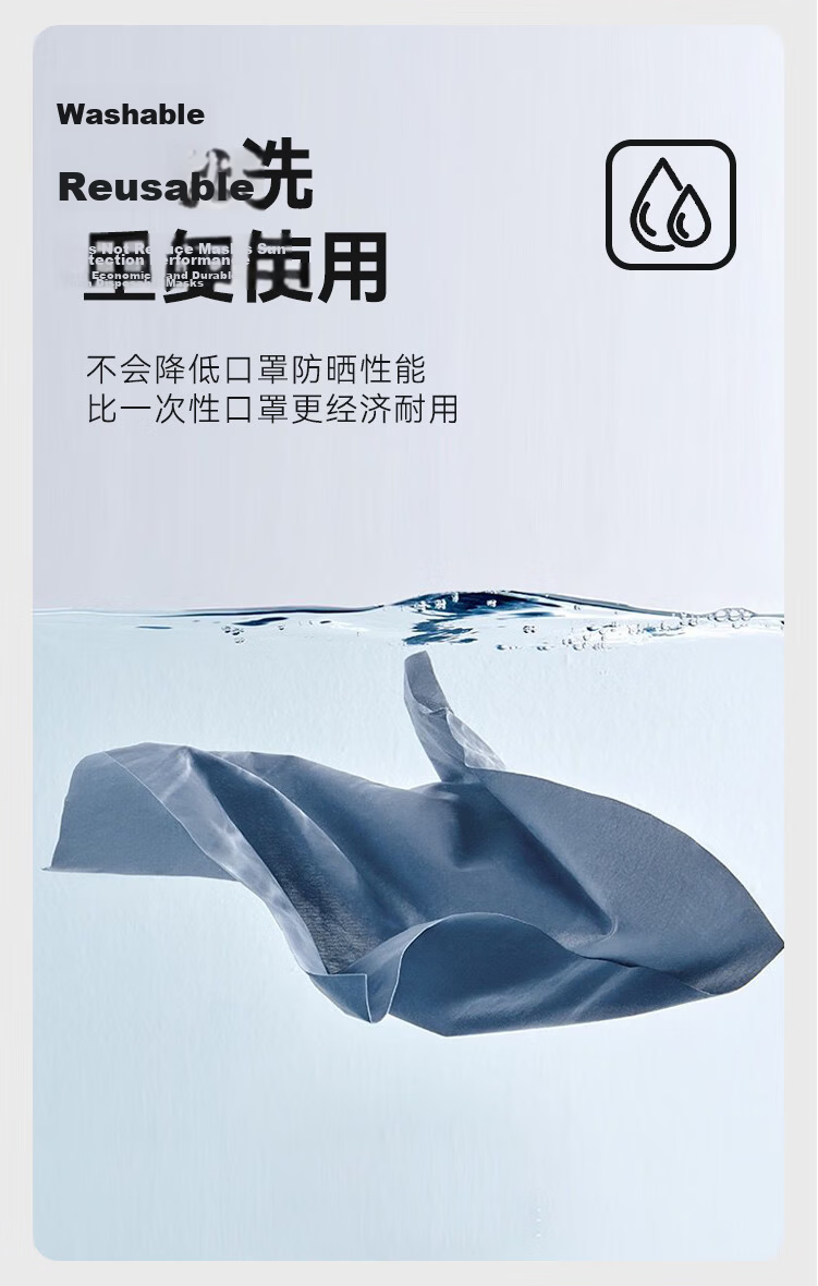 JD Jingzao [3-Pack] Sunscreen Mask for Women and Men, Thin Summer UV Protection Ice Silk Breathable Eye-Covering Gray 6