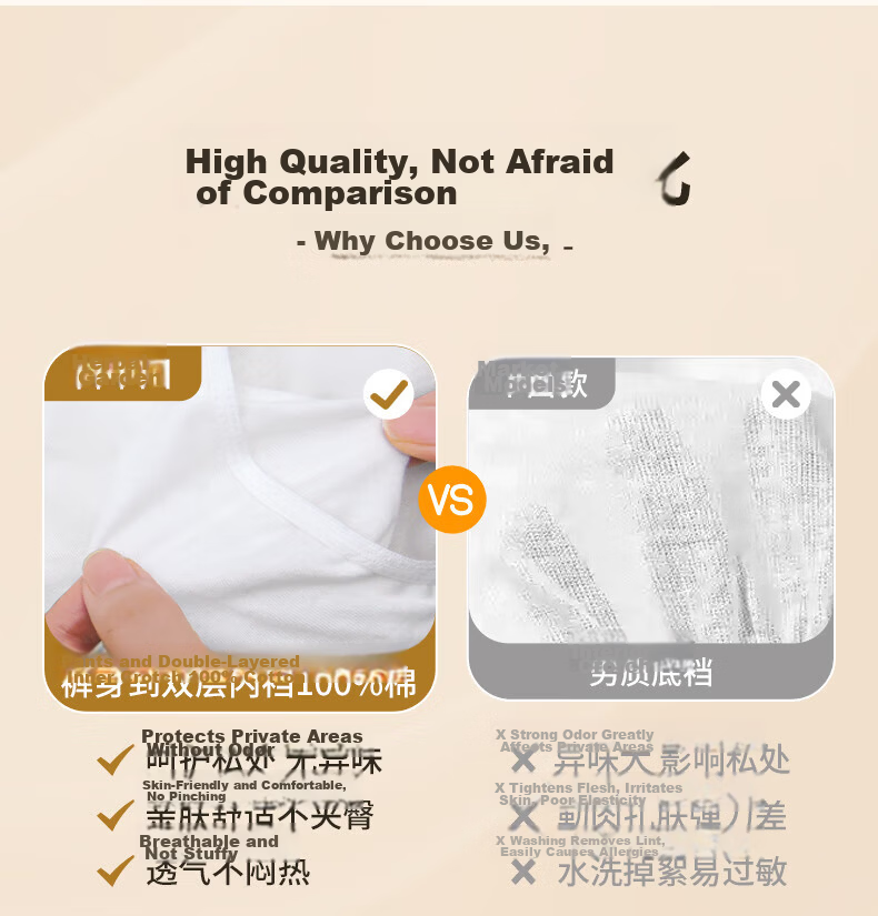 Baicaoyuan Disposable Cotton Women's Sterilized Maternity Postpartum Menstrual Period Wash-Free Daily Use Travel 5-Pack XXL Underwear 3