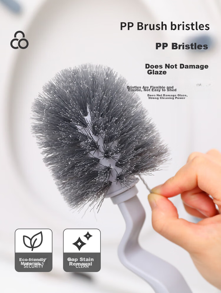 Grace Toilet Brush Wall-Mounted Extended Handle Bathroom Cleaning Brush 5