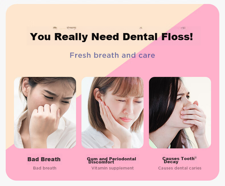 Canhalf Flexible Strengthened Dental Floss Strong Pull Non-Snag High Toughness Break-Resistant Dental Floss Picks Deep Cleaning Toothpicks 6 Boxes 300 Pieces 2