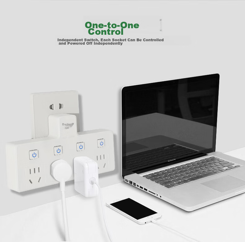 Delipow Socket, Adapter Plug/triangle-Shaped One-To Multifunctional/distributed Control Switch/wireless Conversion Socket 7