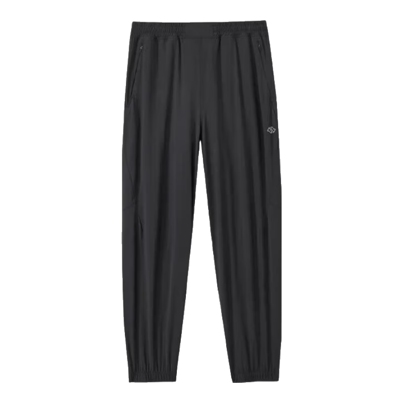 JD Jingzao Quick-Dry Men's Sports Pants Fitness Long Straight Elastic Running Jogger Sweatpants Black 3XL