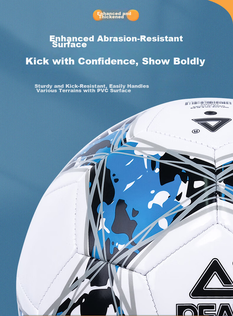 Peak Soccer Ball Size 4 for Children and Adults Standard World Cup Training Youth Primary School Kindergarten Black 3